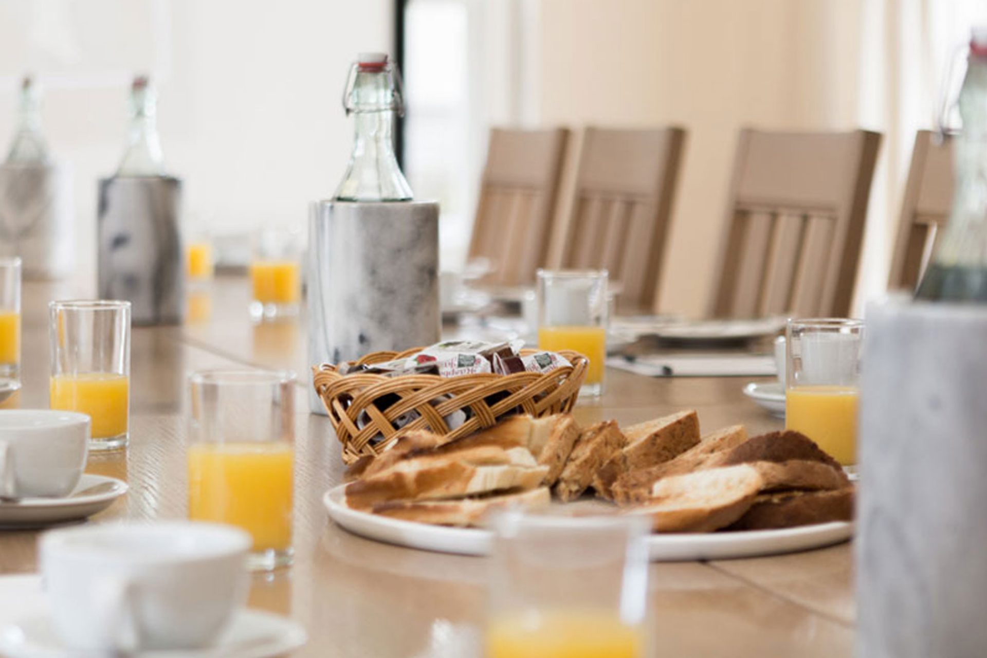 Breakfast meeting setup at The Victoria Inn