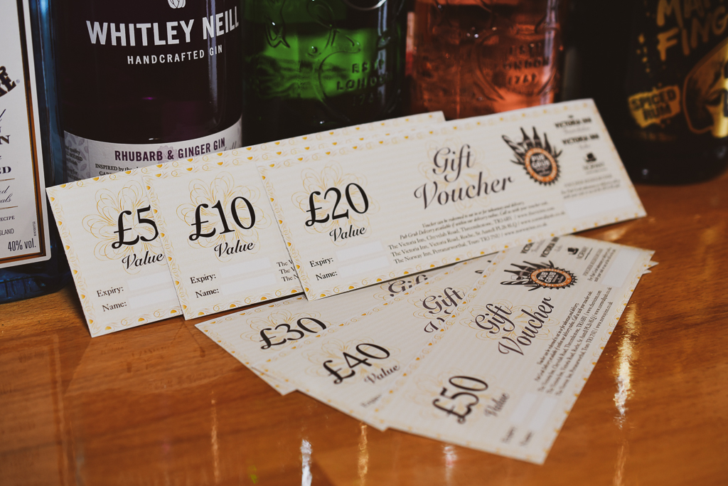 Gift vouchers for The Victoria Inn